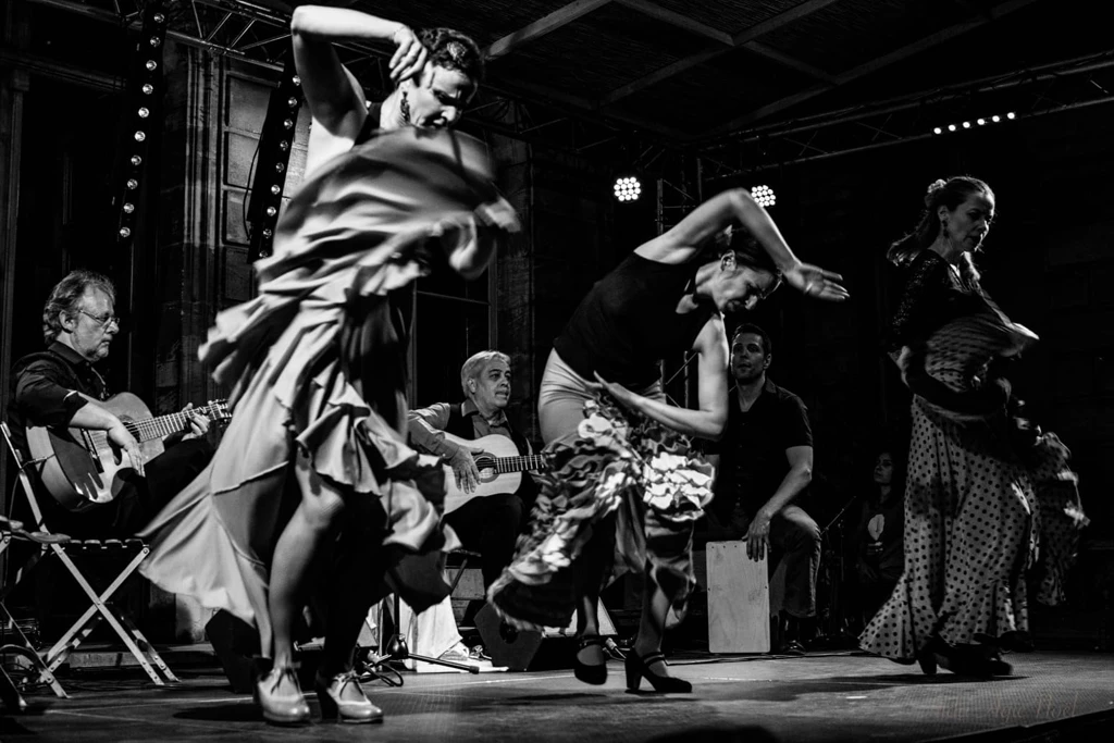 Flamenco con letras de oro