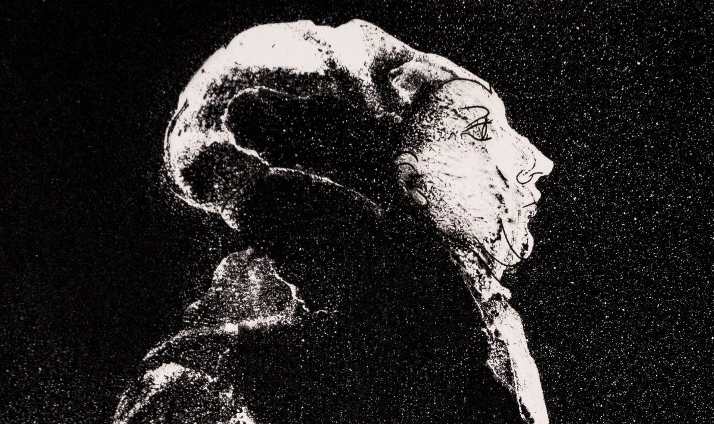 Gravure représentant une femme de Dode Lambert, Nuit étoilée (détail), 1996, Aquatinte, sucre et eau-forte.